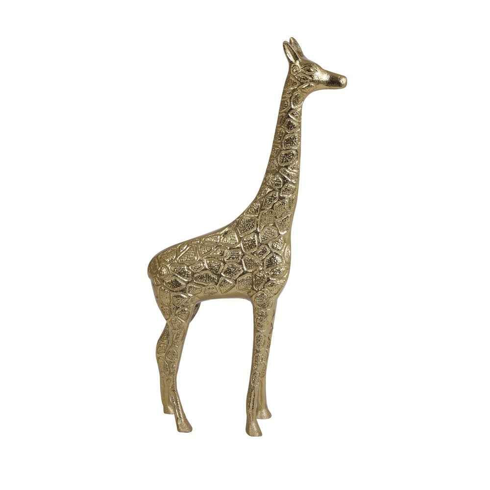 Elegant Gold Giraffe Ornament - 21x7x46cm