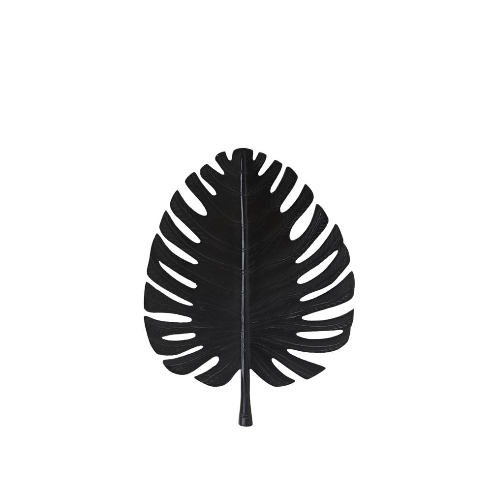 Black Metal Leaf Decorative Wall Art 32x40cm