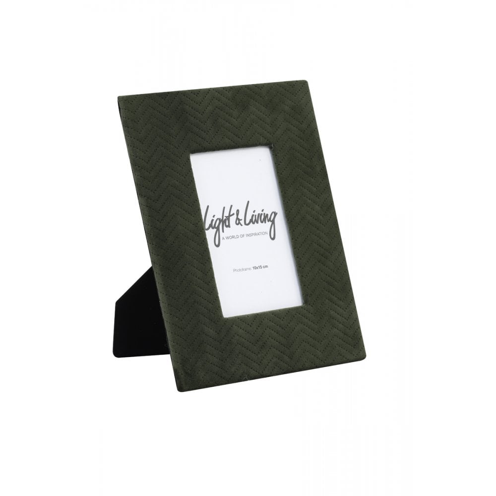 Velvet Olive Green Rectangular Photo Frame 10x15cm