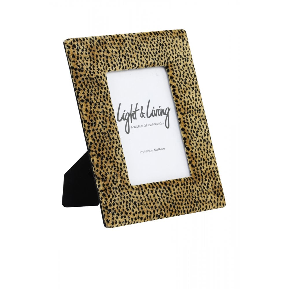 Leopard Print Brown Textile Photo Frame 13x18cm