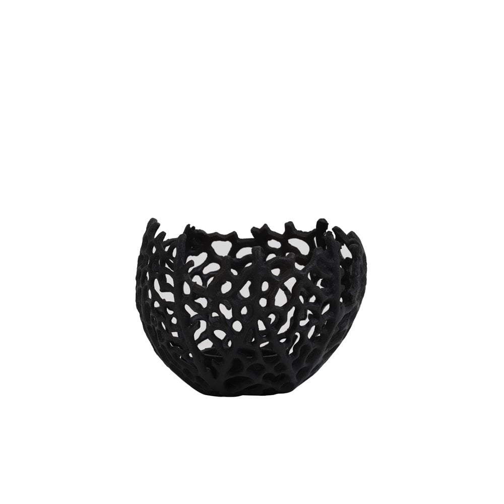 Sabela Matte Black Tealight Holder 12x10 cm