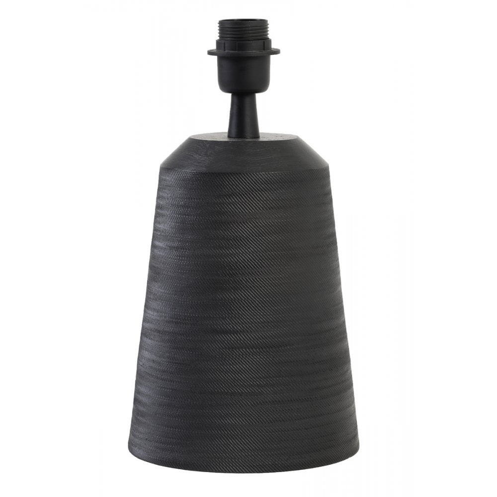 Elegant Lilou Matte Black Round Metal Lamp Base 18x28cm