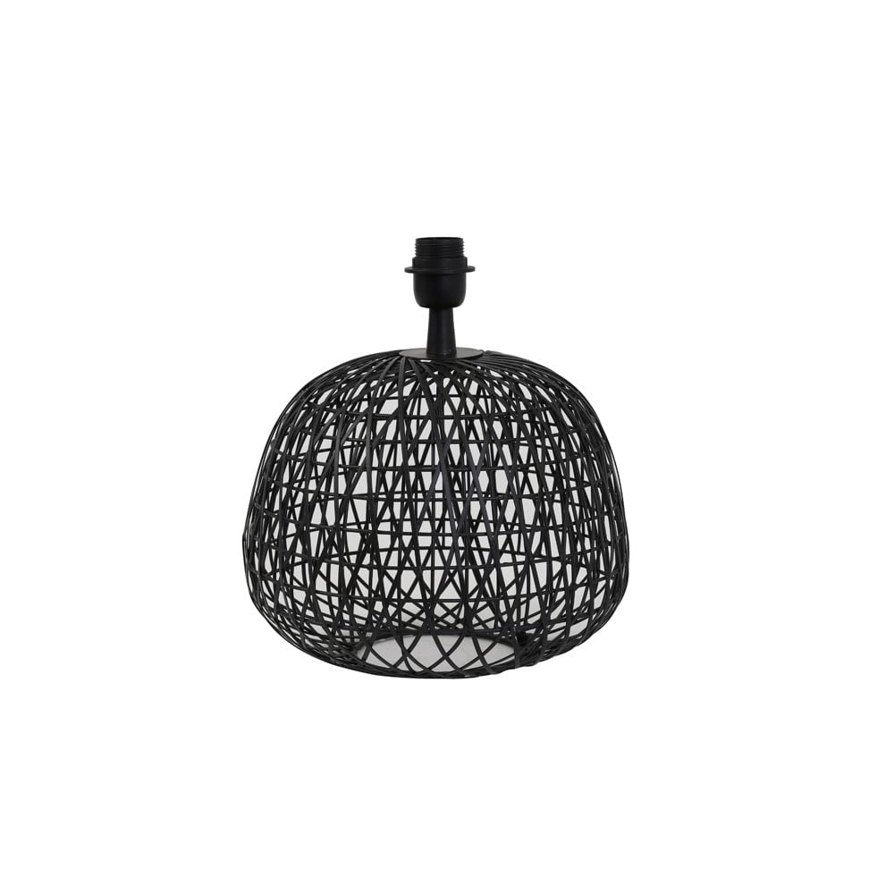 Elegant Alwina Matte Black Round Metal Lamp Base 32x28.5cm
