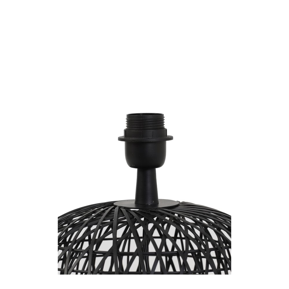 Elegant Alwina Matte Black Round Metal Lamp Base 32x28.5cm