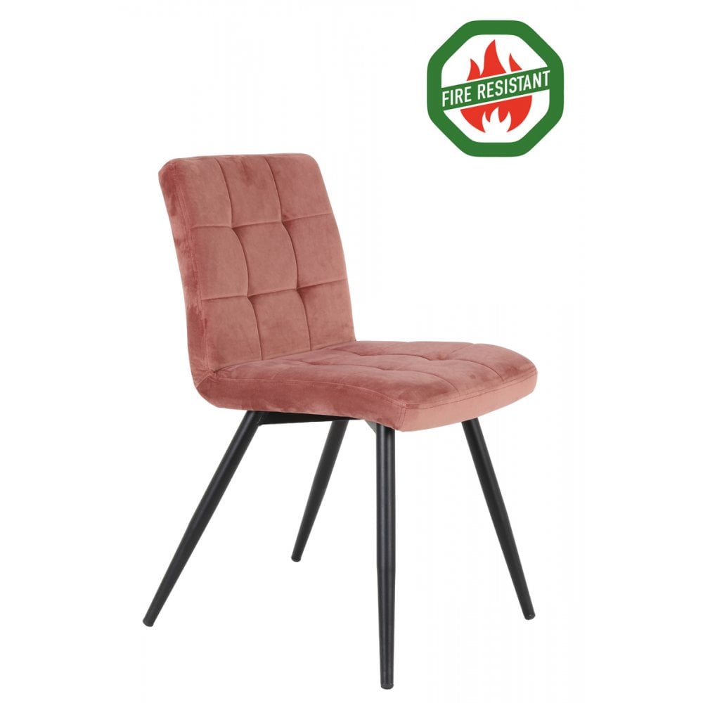 Chic Velvet Dining Chair in Old Pink, 57x49x84cm