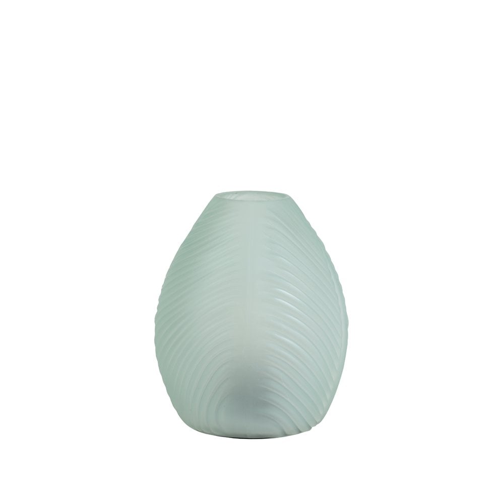 Leaf Collection Blue Glass LED Table Lamp, 15cm in Height