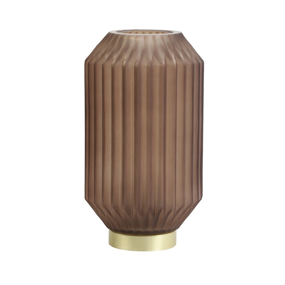 Ivot Glass Matte Coffee LED Table Lamp, 15x27cm