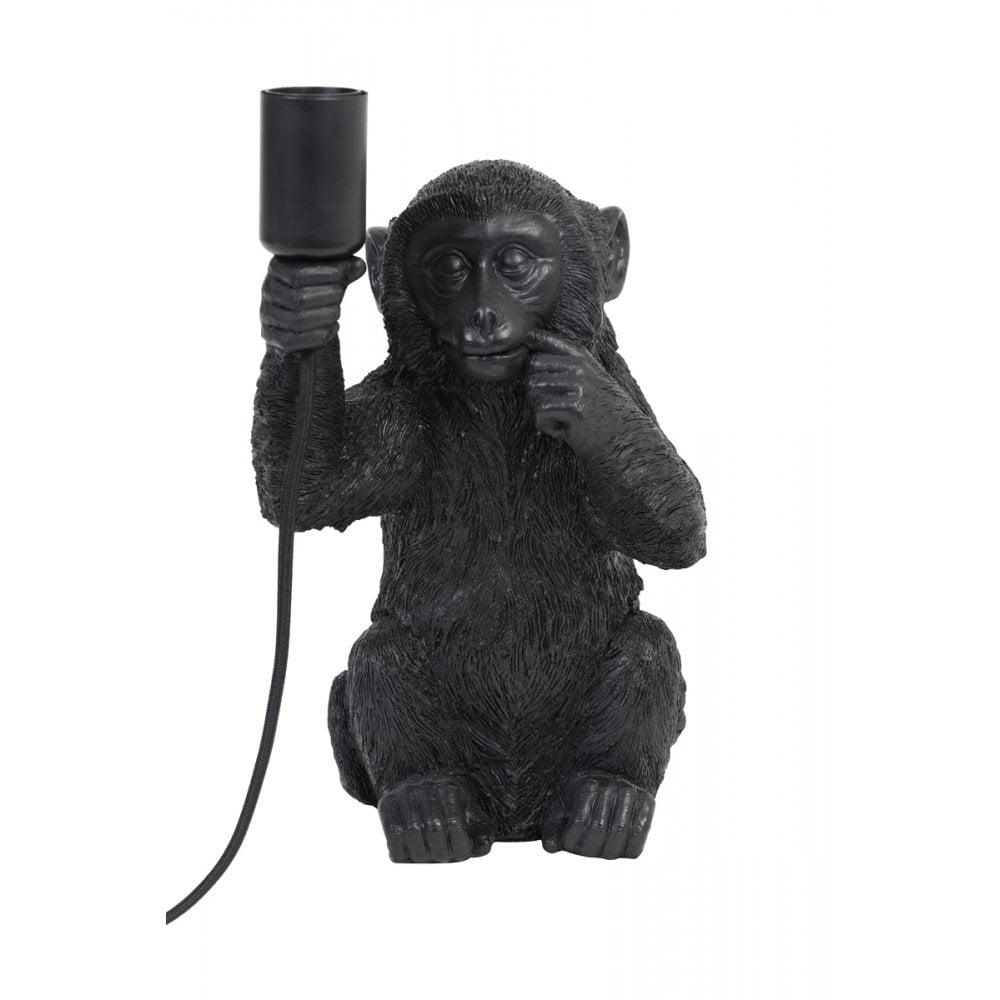 Black Monkey Table Lamp - 19.5x20x34cm, EU Plug Compatible