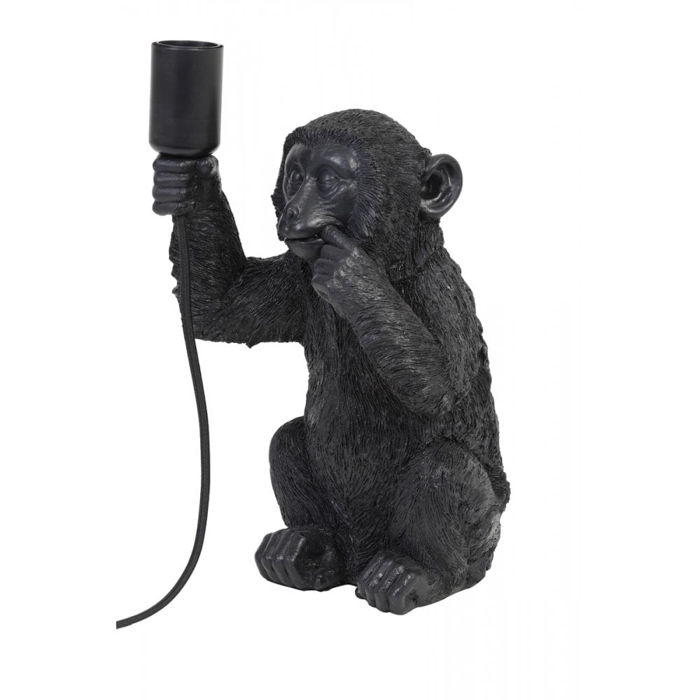 Black Monkey Table Lamp - 19.5x20x34cm, EU Plug Compatible