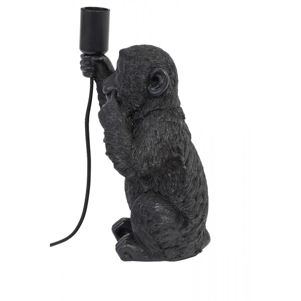 Black Monkey Table Lamp - 19.5x20x34cm, EU Plug Compatible