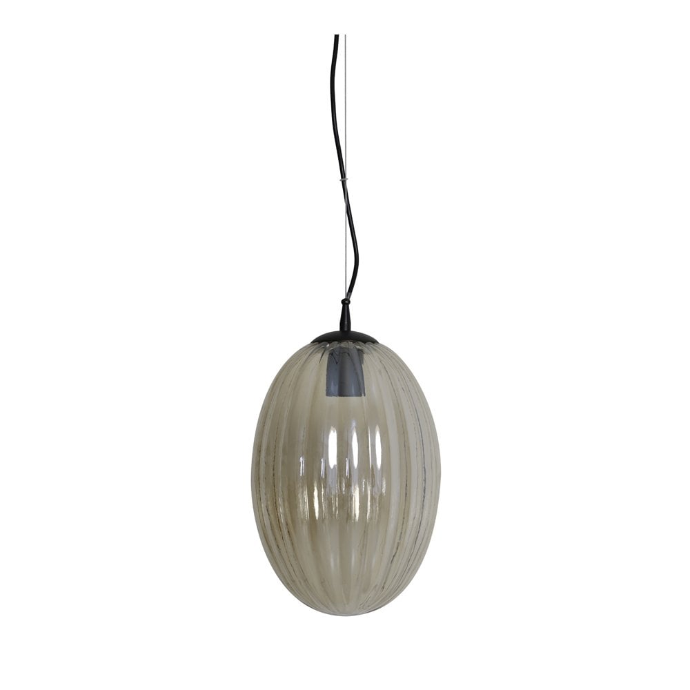 Elegant Jenny Glass Pendant Lamp, Gold Finish, 23x31.5cm