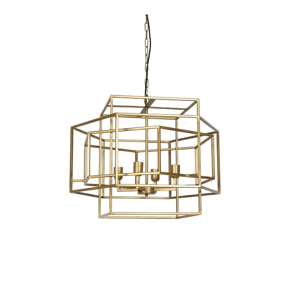 Antique Gold Dalisia 4-Light Pendant Lamp 69x64x56cm