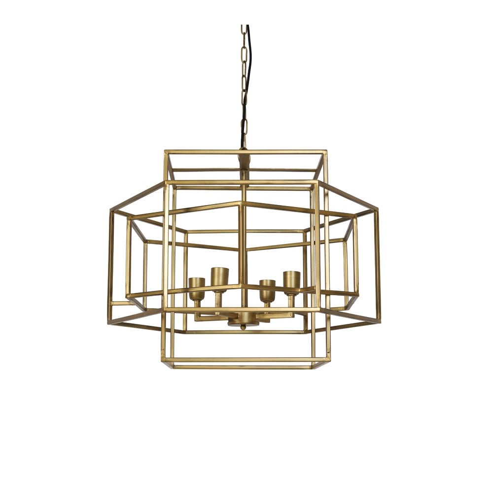 Antique Gold Dalisia 4-Light Pendant Lamp 69x64x56cm