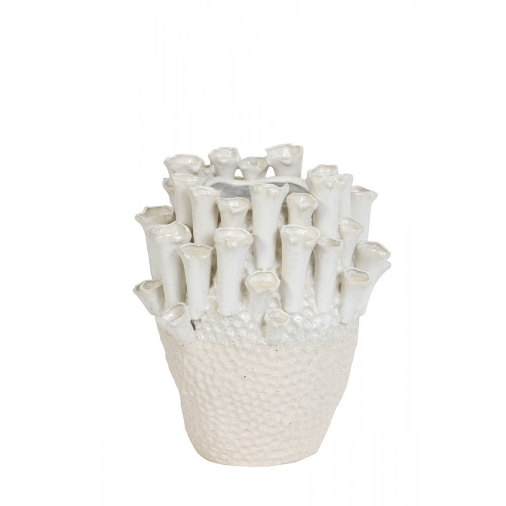 Elegant White Ceramic Vase 27.5cm - Kyral Decorative Collection