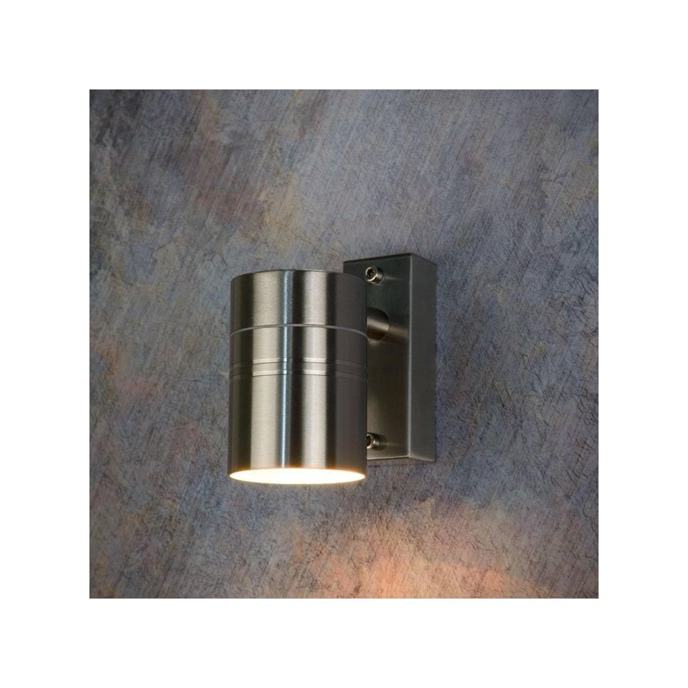 Modern Satin Chrome Steel Wall Spotlight with LED Bulb