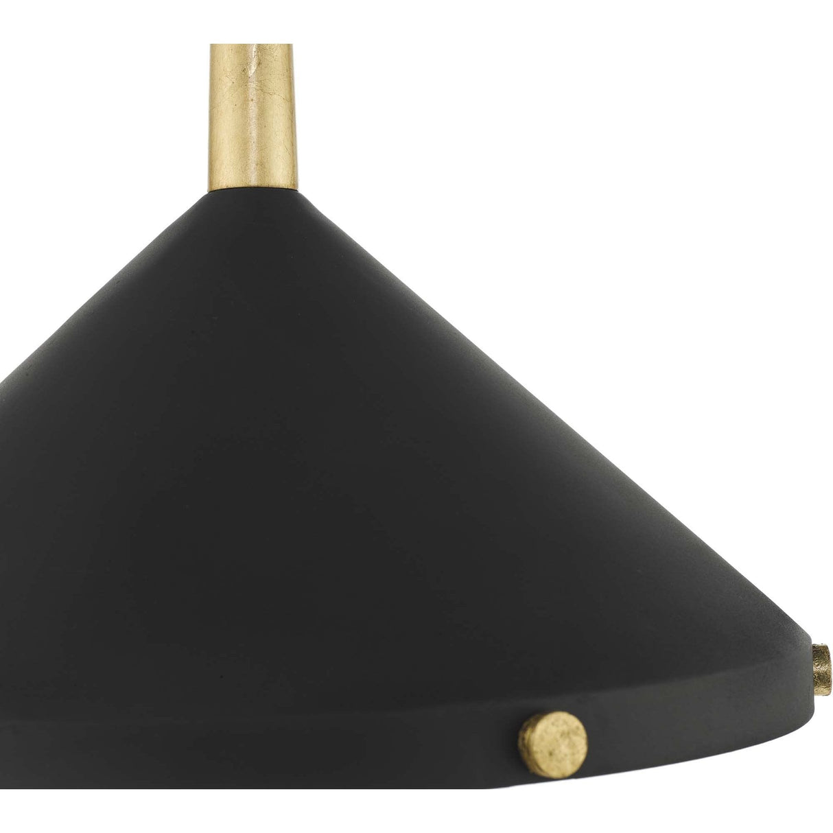Edena Single Light Pendant in Matte Black with Gold Leaf Interior