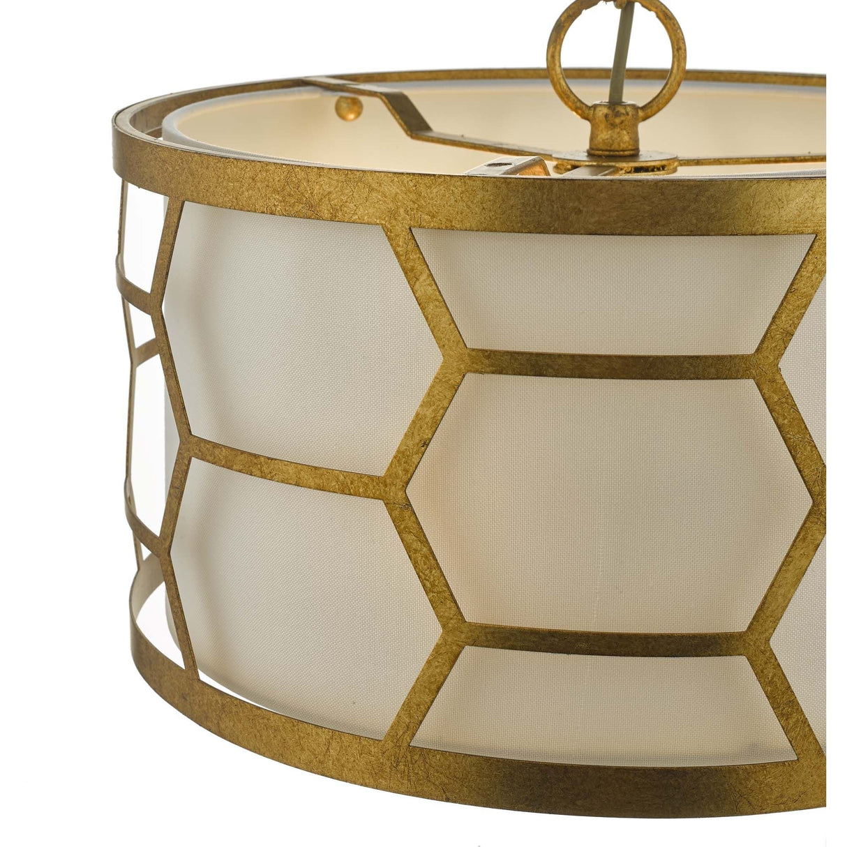 Epstein 3 Light Pendant Gold With Ivory Shade