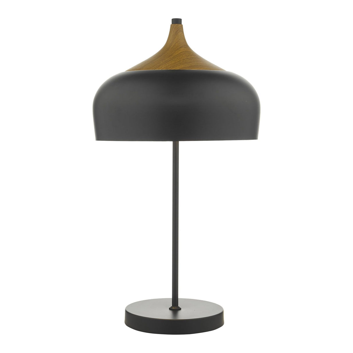 Gaucho Dual-Light Matte Black Table Lamp with Wood Accents