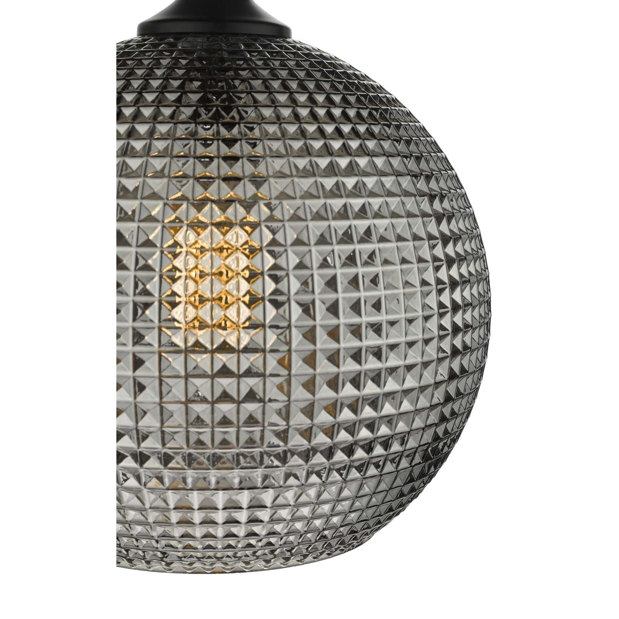 Soren 1 Light Pendant Black And Smoked Textured Glass