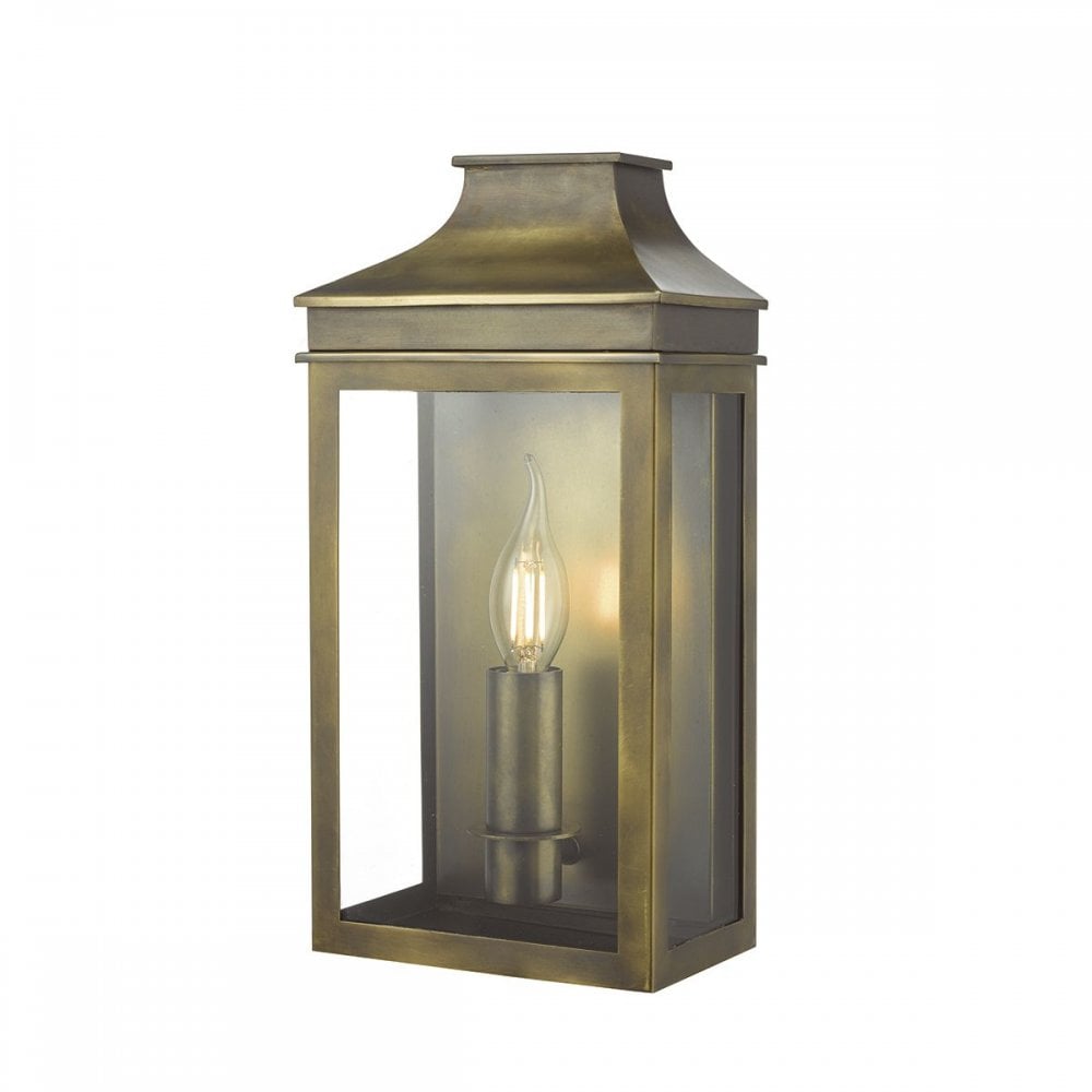 Vapour Coach Lantern Outdoor Wall Light Weathered Brass IP44