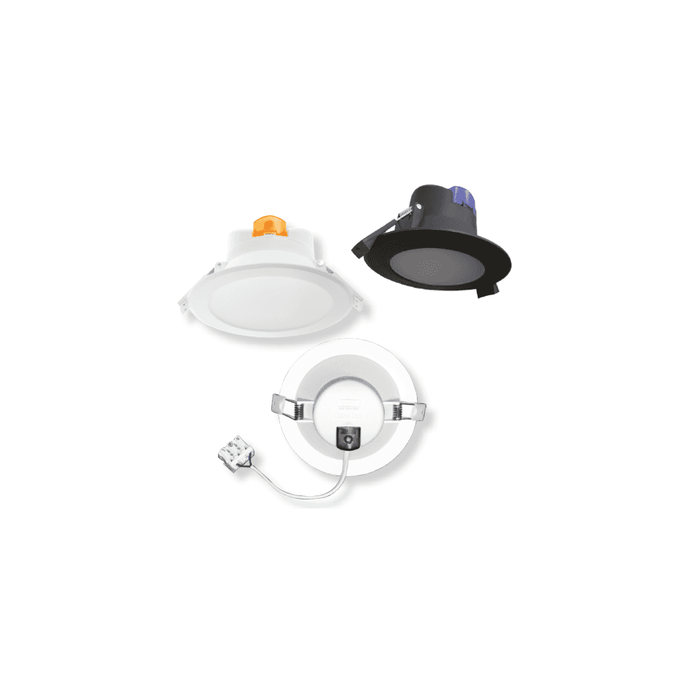 Energy-Efficient White LED Downlight with Adjustable Color Temperature for Outdoor Soffits