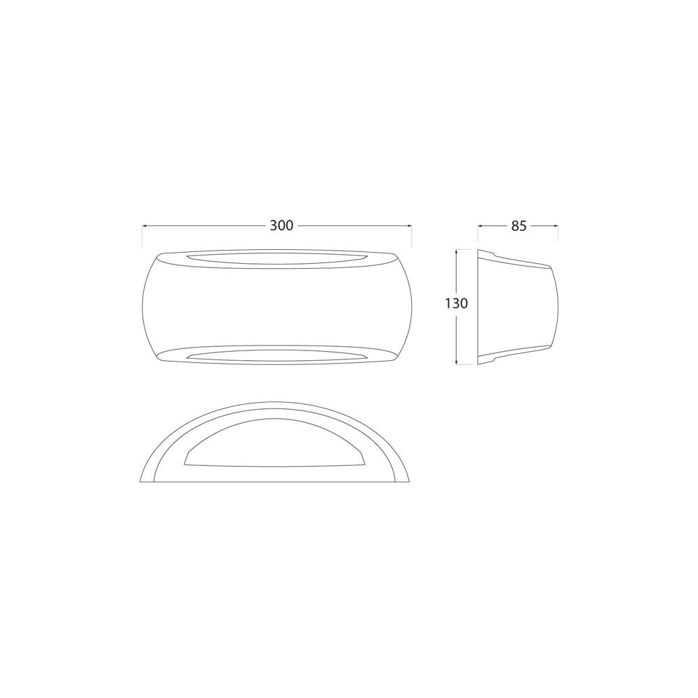 Francy 6W 4000K LED E27 Dual Light Grey Opal Wall Fixture