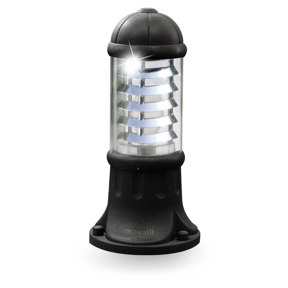 Modern Sauro 500mm Black Bollard with Aluminum Louvre, E27 Base