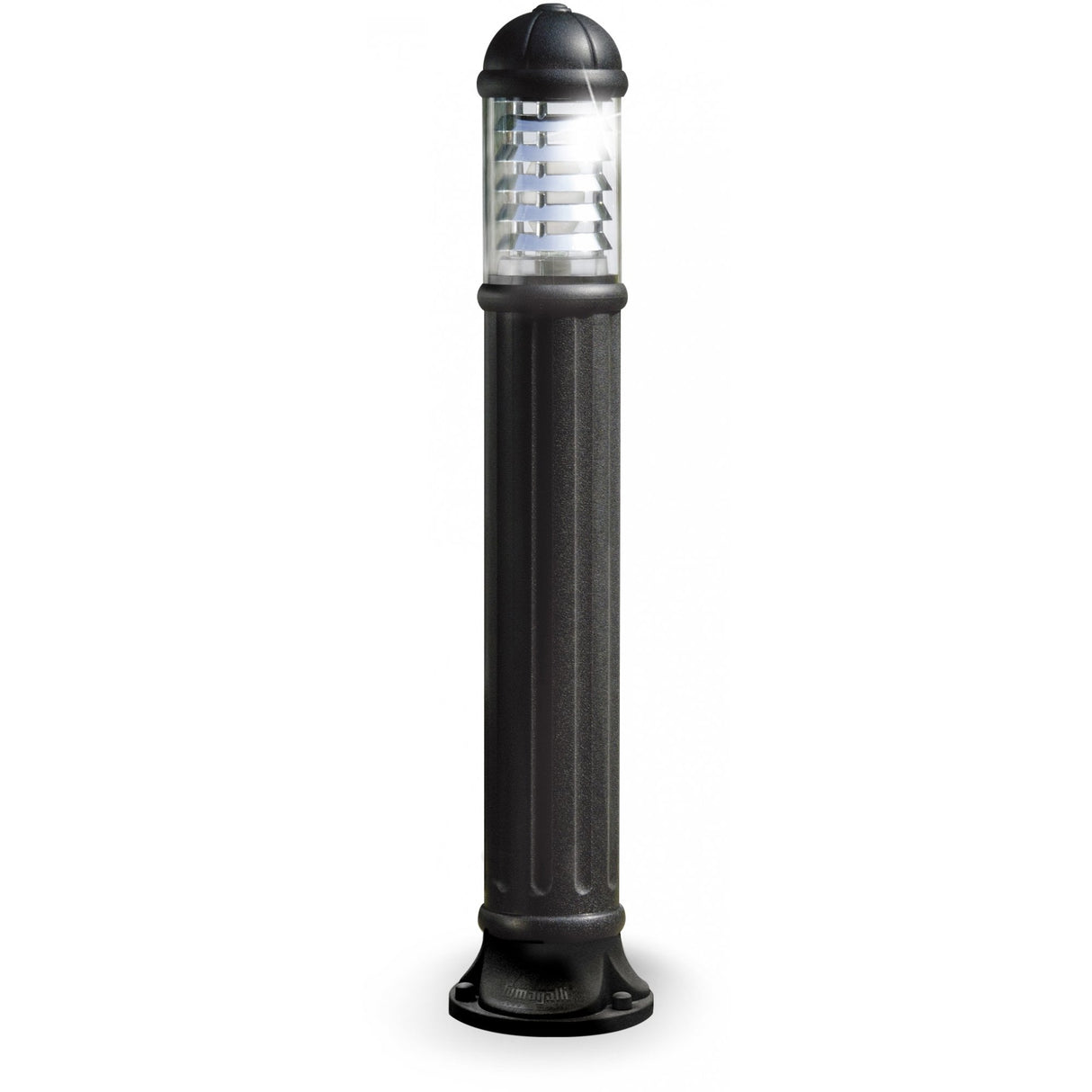 Sauro E27 1100mm Decorative Black Bollard with Aluminium Downward Louvre