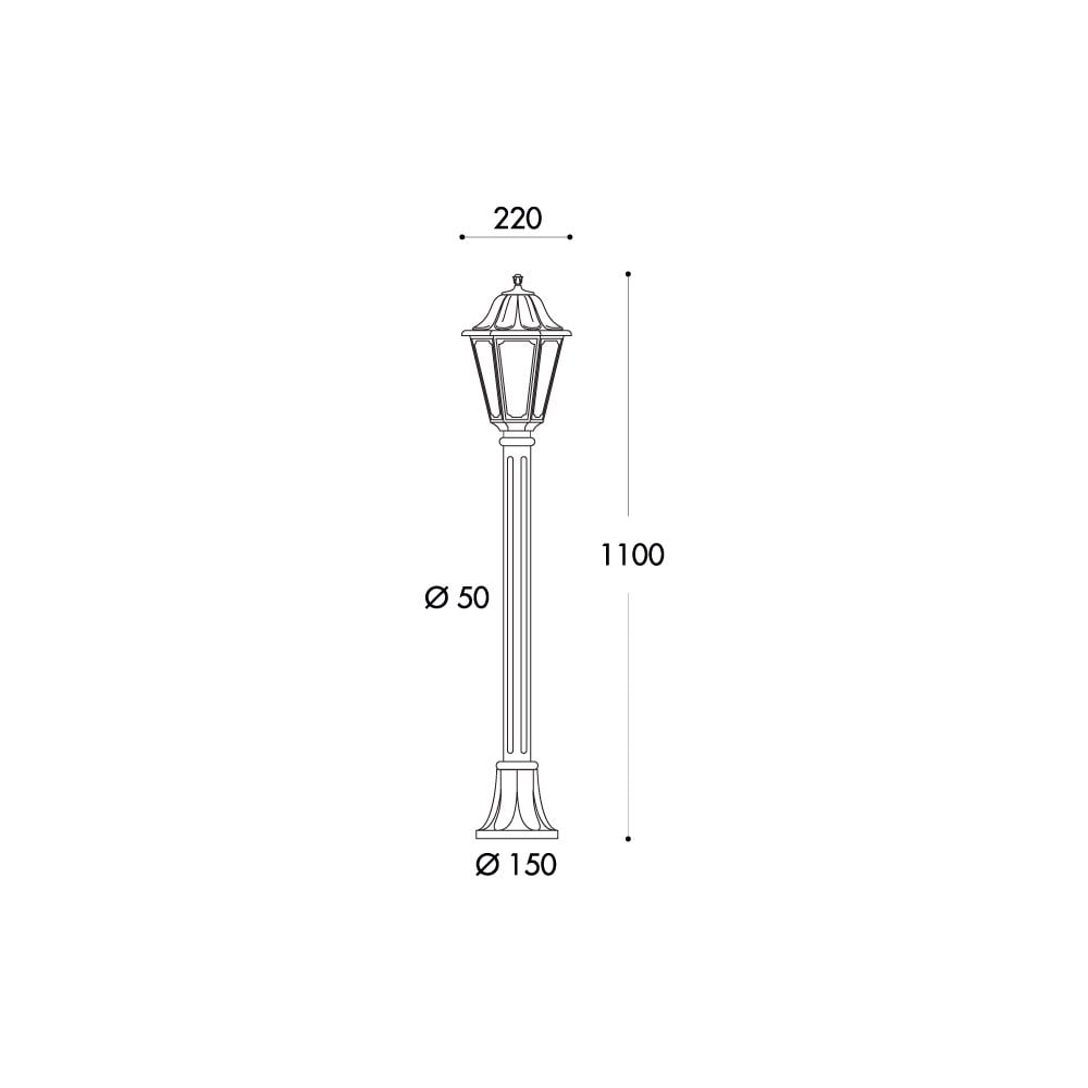 Anna Mizar White Hexagonal Post Lantern - Classic E27 Outdoor Light