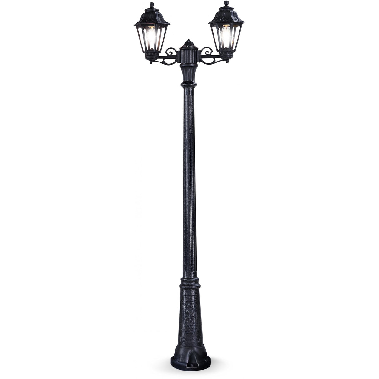 Elegant Twin Head Black Lantern Post - Anna Gigi Bisso Collection