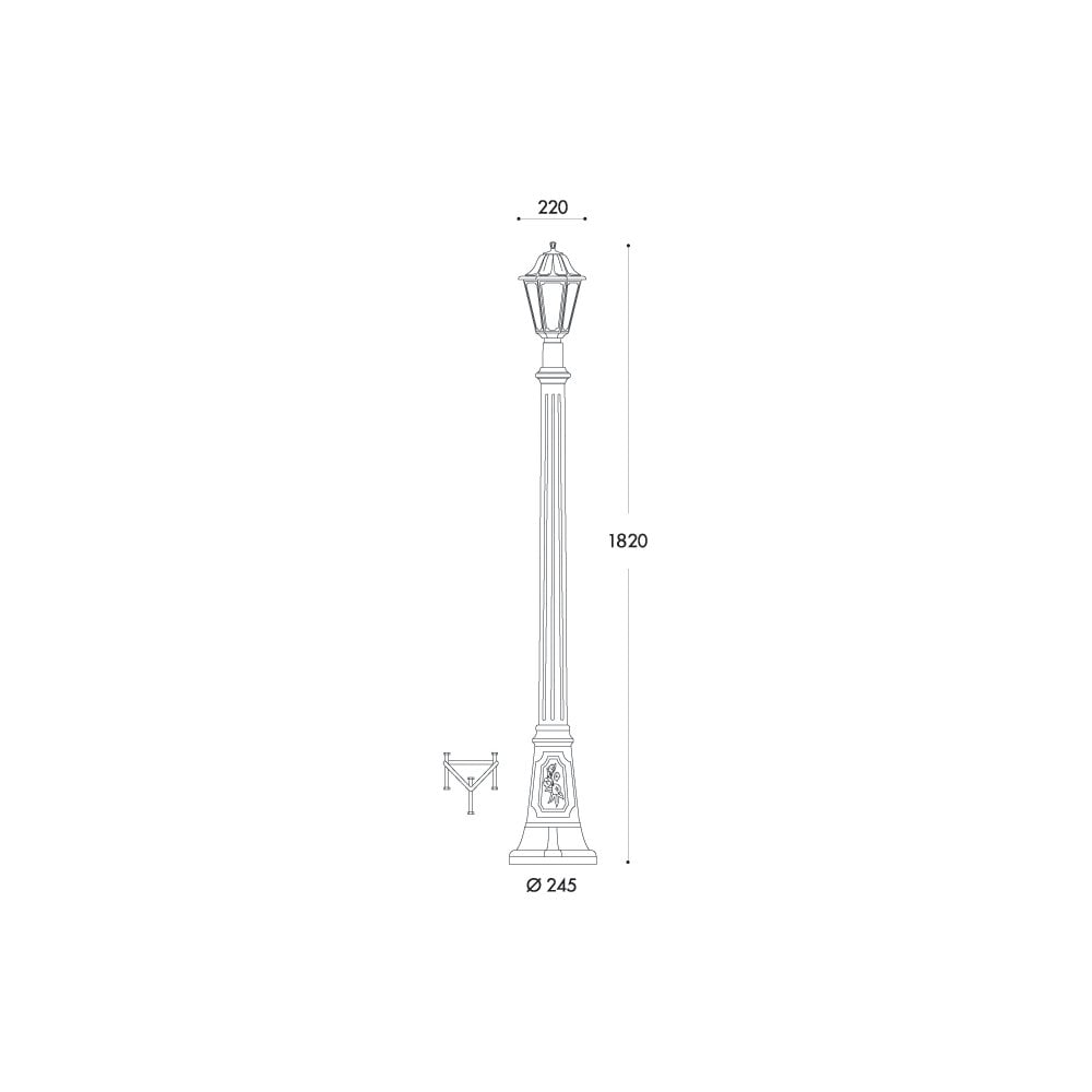 Anna Artu Black Hexagonal Post Lantern - Classic E27 Outdoor Fixture