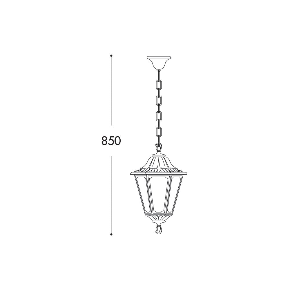 Rut Sichem 6W Black Hexagonal LED Lantern with Chain