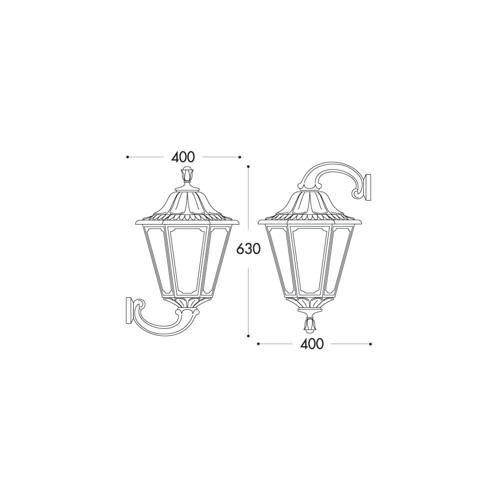 Noemi Ofir Classic Black Hexagonal Wall Lantern