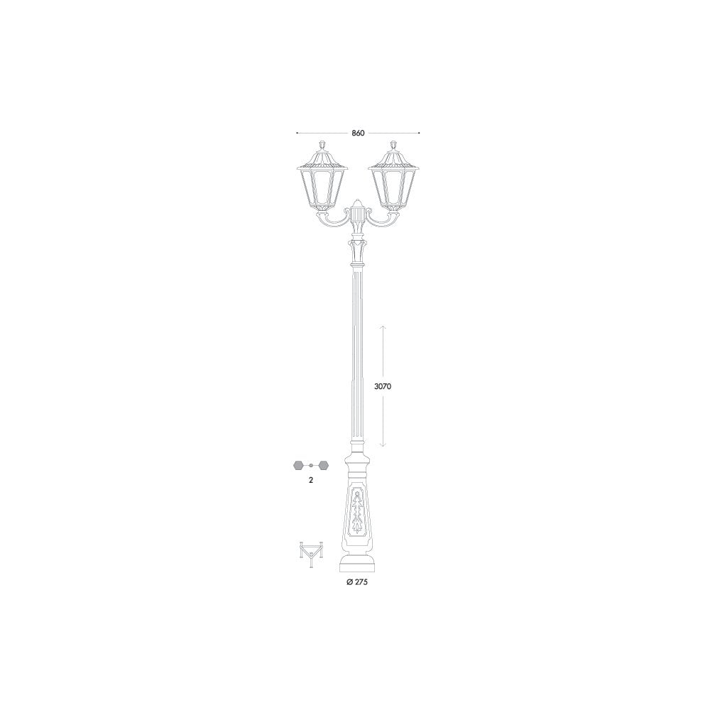 Noemi Nebo-Ofir E27 Twin Head Black Lantern Post