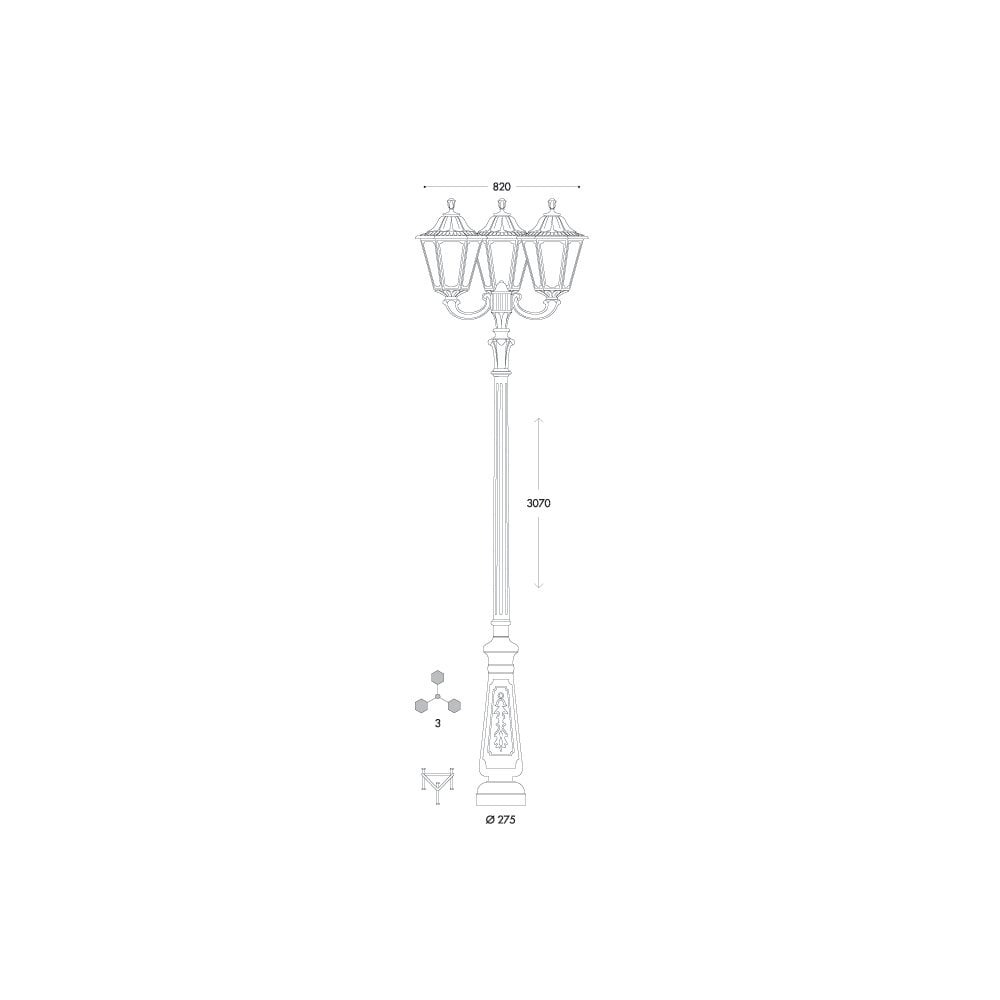 Noemi Nebo-Ofir Classic Triple Head Black Lantern Post