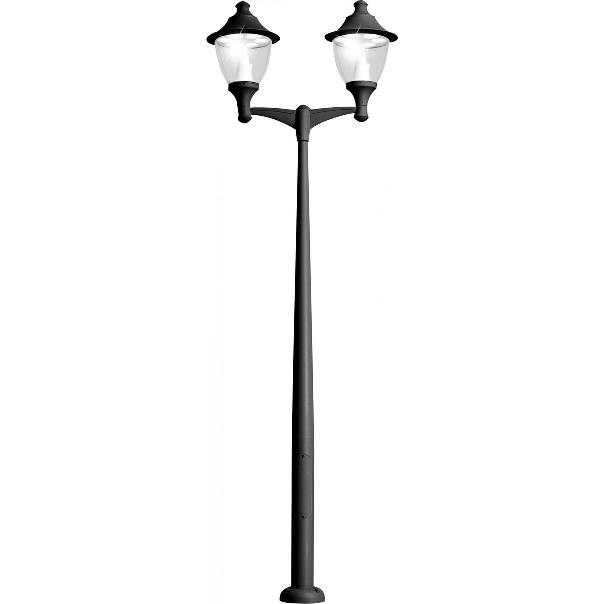 Gino 400 Akille 3.5m Contemporary Twin Head Outdoor Post Light