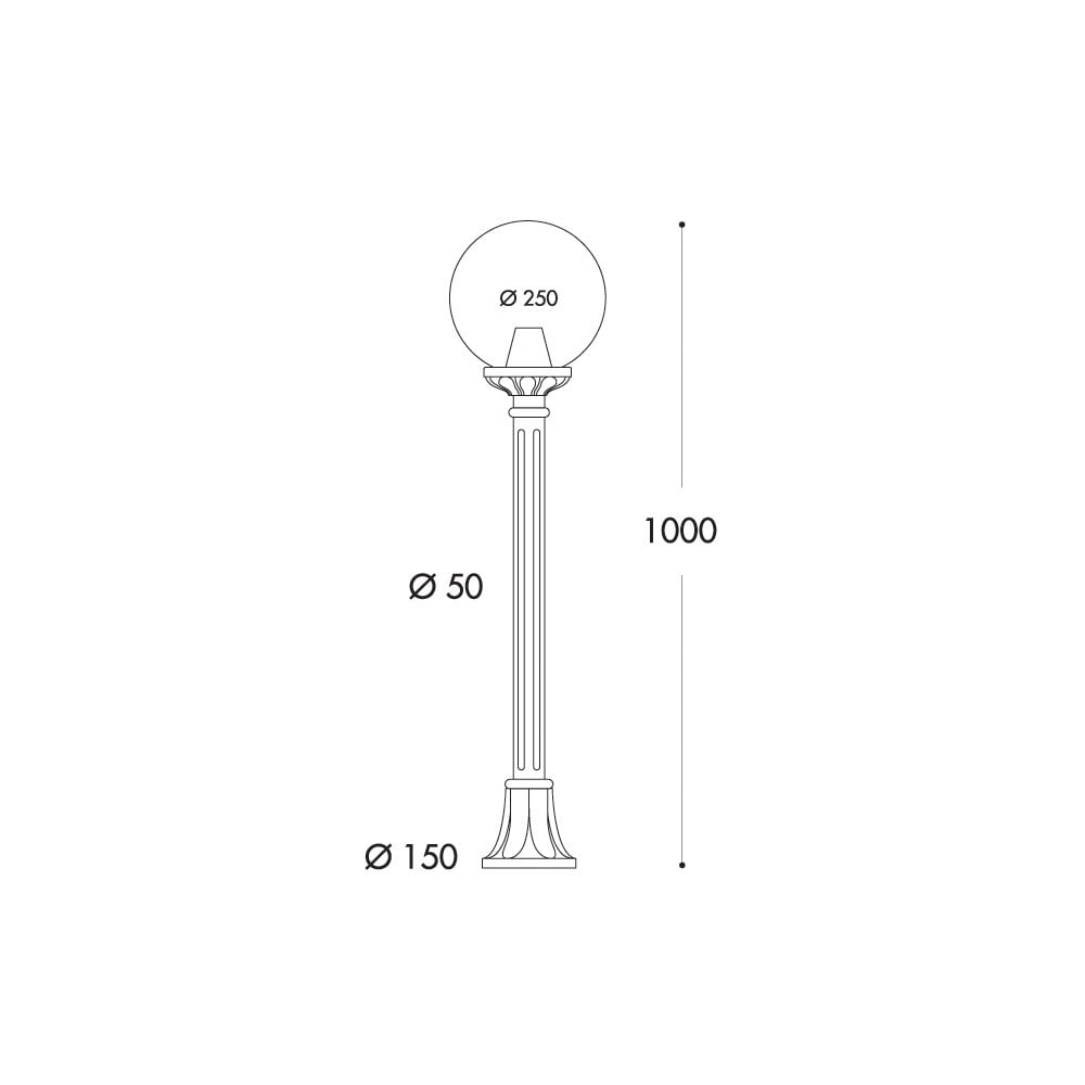 Globe 250 Mizar Black LED Post Light with Clear 6W Bulb