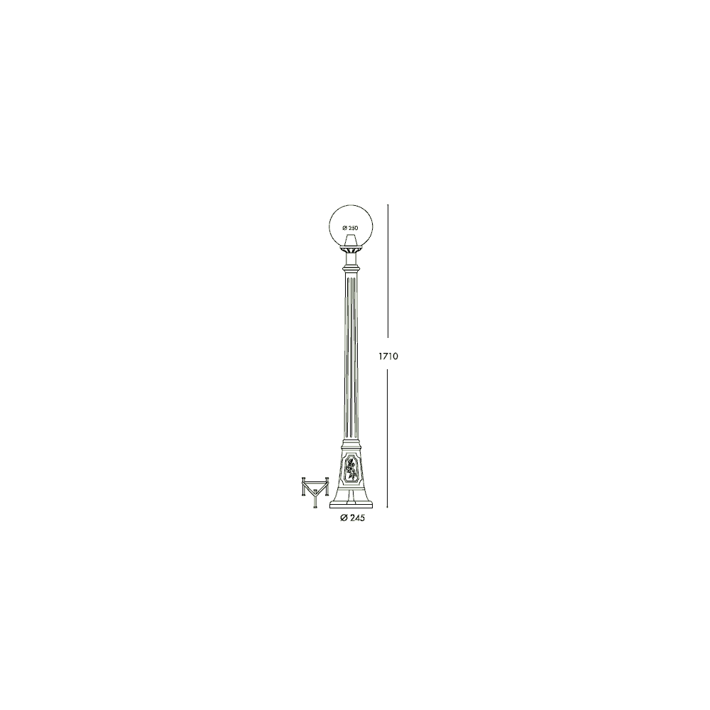 Globe 250 Artu E27 Clear Lamp with Black Post