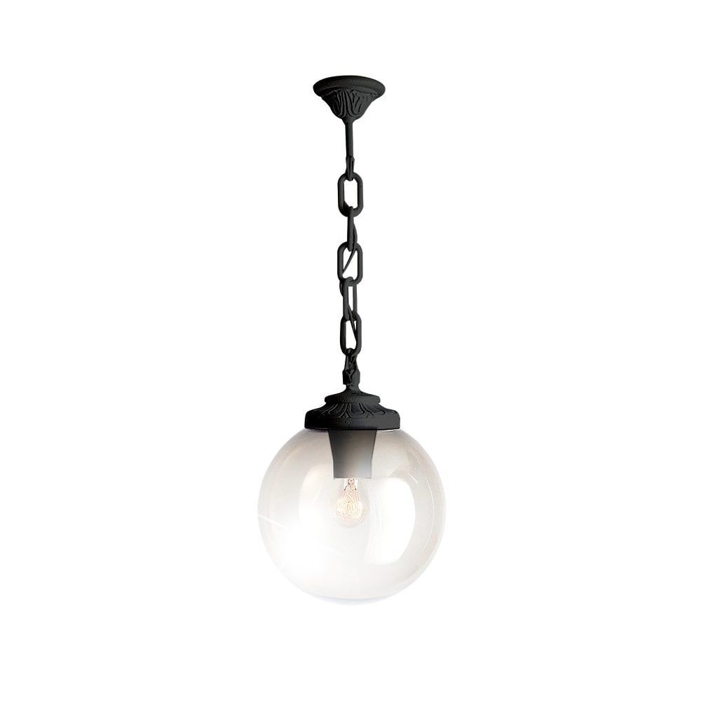 Globe 300 Sichem E27 Opal Pendant – Black