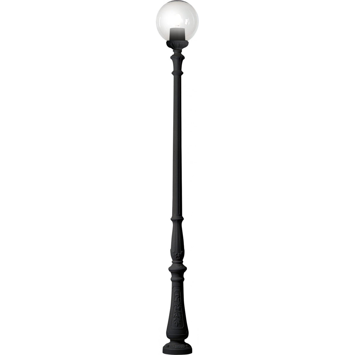 Elegant Black Globe 400 Tabor E27 Post Lamp with Opal Diffuser