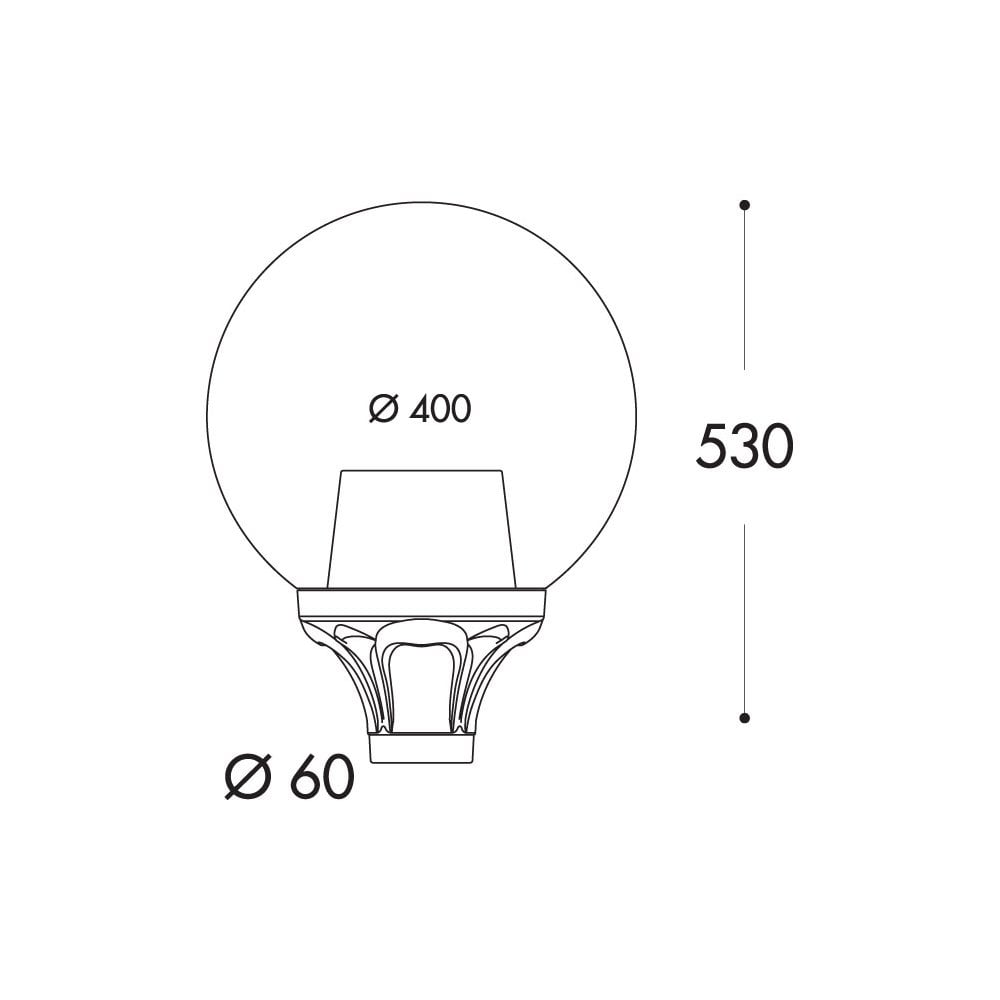 Classic Black Opal LED Globe 400 - 12W E27 Outdoor Light