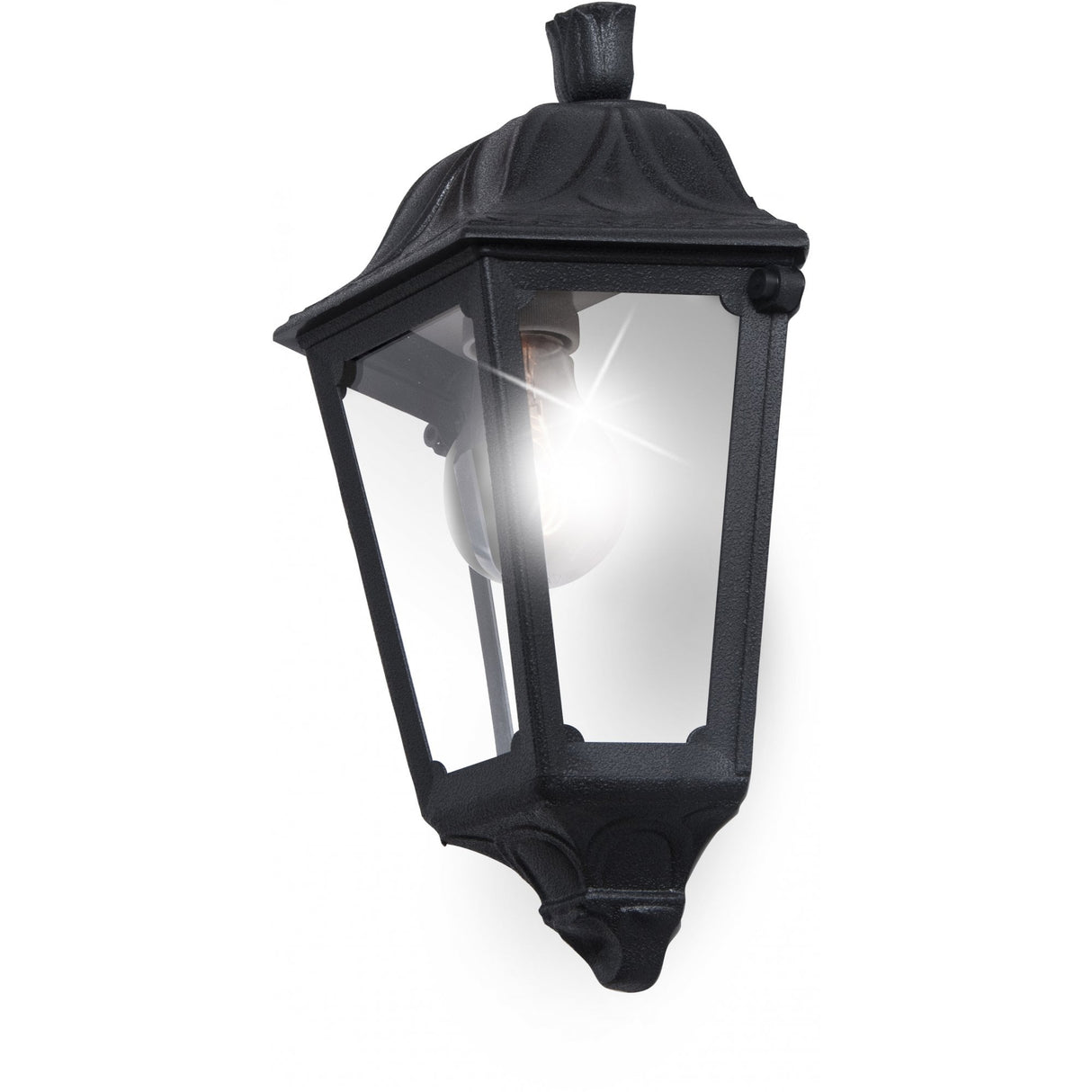 Iesse Black 6W LED Classic Half Lantern with Clear Diffuser