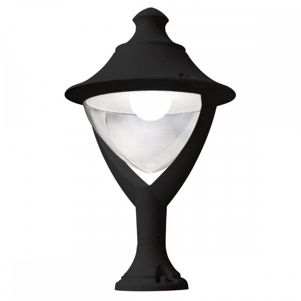Beppe 400 Black 50W E27 High Power LED Lantern Head with Clear Diffuser