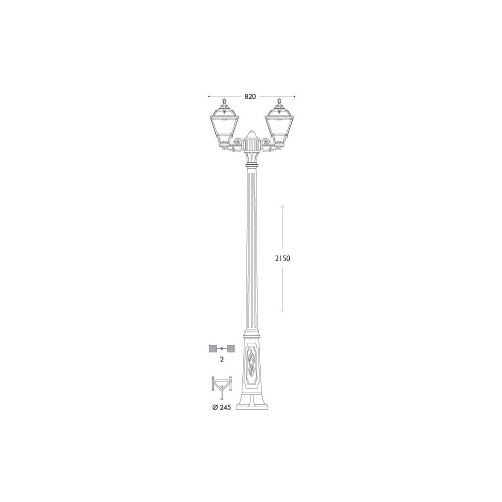 Golia Gigi-Bisso E27 Dual Lantern Post - Classic Black Design