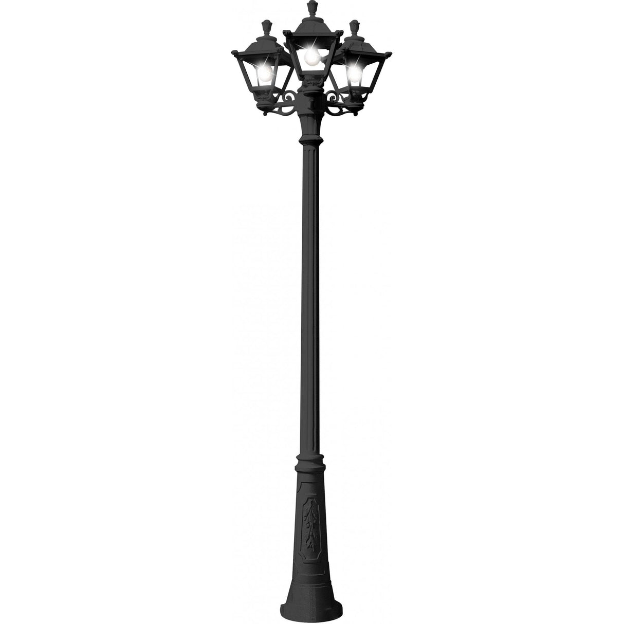 Golia Ricu-Bisso Black Triple Head Lantern with 3x6W LED Bulbs