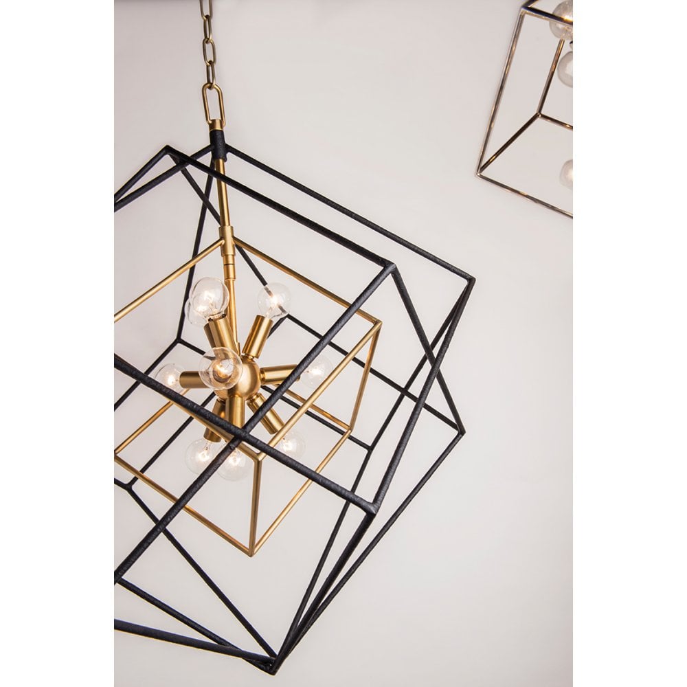 Aged Brass Atomic Pendant Chandelier
