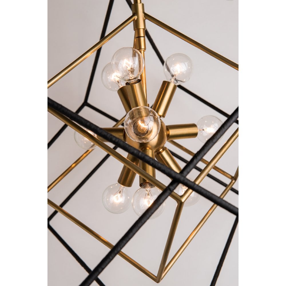 Aged Brass Atomic Pendant Chandelier