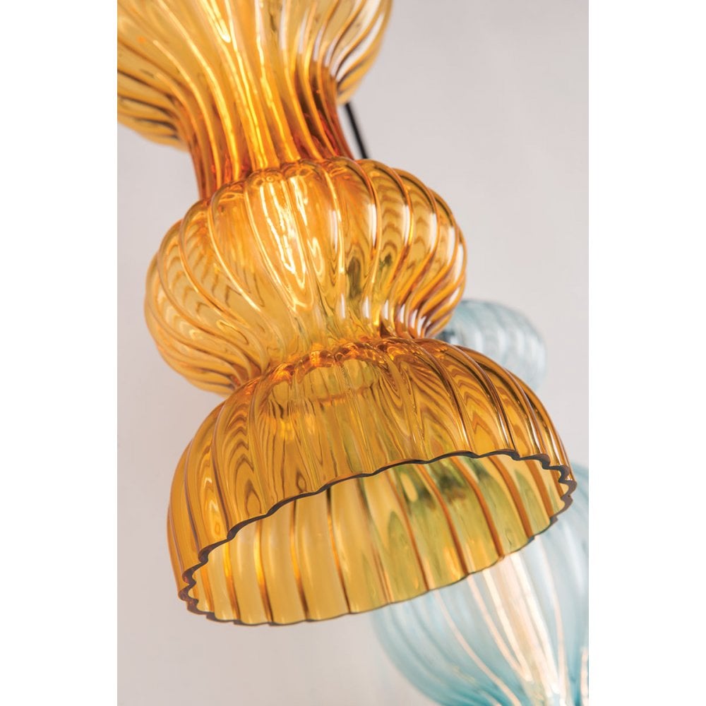 Pomfret Vintage Brass Glass Pendant