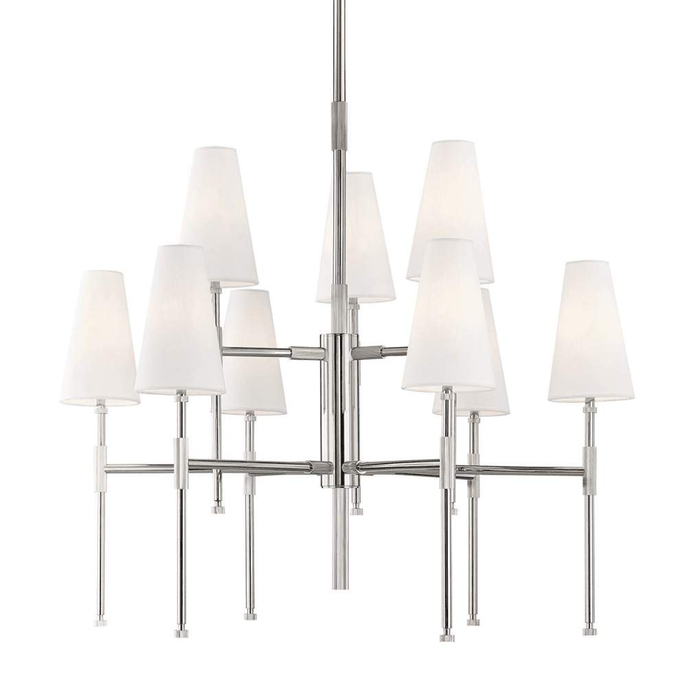 Bowery Polished Nickel Nine-Light Chandelier