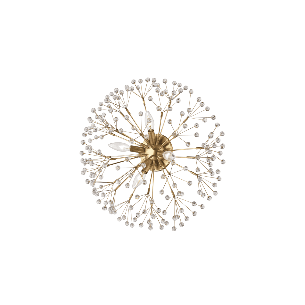 Dunkirk Aged Brass Crystal Burst Flush Mount